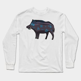 Tattooed Celtic boar Long Sleeve T-Shirt